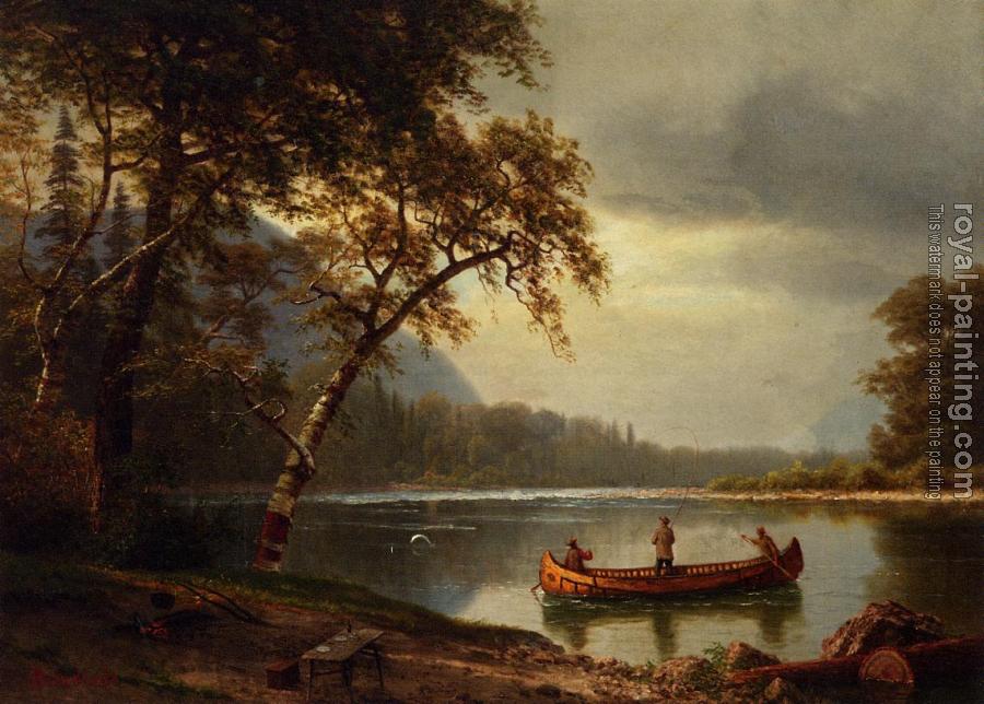 Albert Bierstadt : Salmon Fishing on the Cascapediac River
